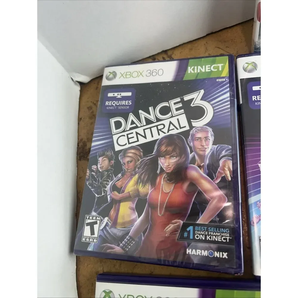 7 Xbox 360 Game Bundle Just Dance Central Kinect Sports Kinect Adventure New